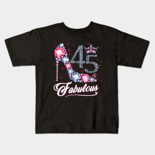 45 And and Fabulous 1975 45Th Birthday Gift Kids T-Shirt